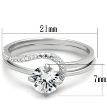 Load image into Gallery viewer, TS336 - Rhodium 925 Sterling Silver Ring with AAA Grade CZ  in Clear