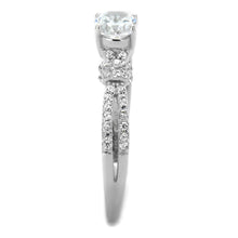 Load image into Gallery viewer, TS337 - Rhodium 925 Sterling Silver Ring with AAA Grade CZ  in Clear