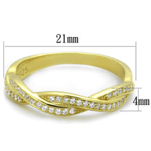Load image into Gallery viewer, TS341 - Gold 925 Sterling Silver Ring with AAA Grade CZ  in Clear