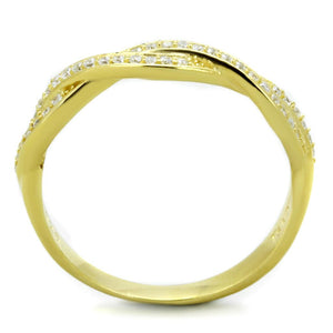 TS341 - Gold 925 Sterling Silver Ring with AAA Grade CZ  in Clear