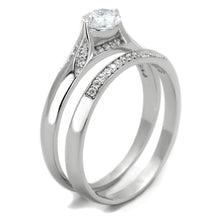 Load image into Gallery viewer, TS348 - Rhodium 925 Sterling Silver Ring with AAA Grade CZ  in Clear