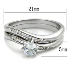Load image into Gallery viewer, TS349 - Rhodium 925 Sterling Silver Ring with AAA Grade CZ  in Clear
