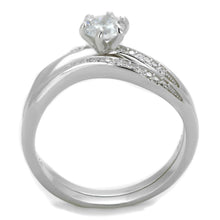 Load image into Gallery viewer, TS349 - Rhodium 925 Sterling Silver Ring with AAA Grade CZ  in Clear
