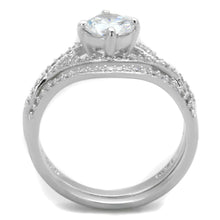 Load image into Gallery viewer, TS350 - Rhodium 925 Sterling Silver Ring with AAA Grade CZ  in Clear