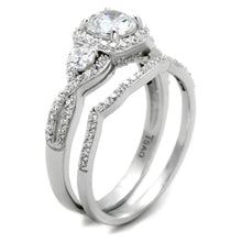 Load image into Gallery viewer, TS352 - Rhodium 925 Sterling Silver Ring with AAA Grade CZ  in Clear