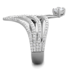Load image into Gallery viewer, TS356 - Rhodium 925 Sterling Silver Ring with AAA Grade CZ  in Clear
