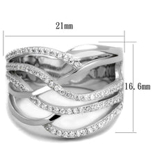 Load image into Gallery viewer, TS357 - Rhodium 925 Sterling Silver Ring with AAA Grade CZ  in Clear