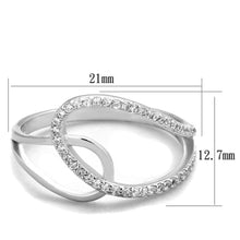 Load image into Gallery viewer, TS358 - Rhodium 925 Sterling Silver Ring with AAA Grade CZ  in Clear