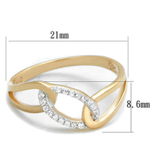 Load image into Gallery viewer, TS362 - Rose Gold + Rhodium 925 Sterling Silver Ring with AAA Grade CZ  in Clear