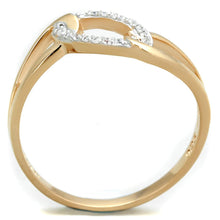 Load image into Gallery viewer, TS362 - Rose Gold + Rhodium 925 Sterling Silver Ring with AAA Grade CZ  in Clear