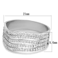 Load image into Gallery viewer, TS364 - Rhodium 925 Sterling Silver Ring with AAA Grade CZ  in Clear