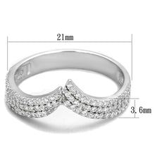 Load image into Gallery viewer, TS366 - Rhodium 925 Sterling Silver Ring with AAA Grade CZ  in Clear