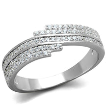Load image into Gallery viewer, TS367 - Rhodium 925 Sterling Silver Ring with AAA Grade CZ  in Clear