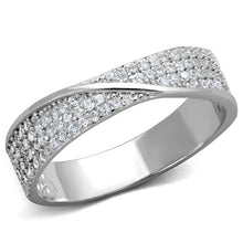 Load image into Gallery viewer, TS373 - Rhodium 925 Sterling Silver Ring with AAA Grade CZ  in Clear
