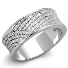 Load image into Gallery viewer, TS376 - Rhodium 925 Sterling Silver Ring with AAA Grade CZ  in Clear