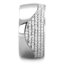 Load image into Gallery viewer, TS378 - Rhodium 925 Sterling Silver Ring with AAA Grade CZ  in Clear
