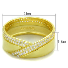Load image into Gallery viewer, TS380 - Gold 925 Sterling Silver Ring with AAA Grade CZ  in Clear