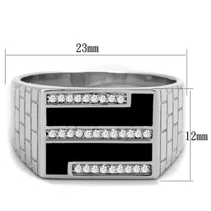 TS387 - Rhodium 925 Sterling Silver Ring with AAA Grade CZ  in Clear