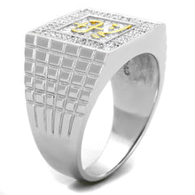 Load image into Gallery viewer, TS389 - Gold+Rhodium 925 Sterling Silver Ring with AAA Grade CZ  in Clear