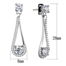 Load image into Gallery viewer, TS390 - Rhodium 925 Sterling Silver Earrings with AAA Grade CZ  in Clear