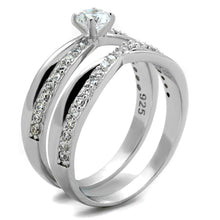 Load image into Gallery viewer, TS396 - Rhodium 925 Sterling Silver Ring with AAA Grade CZ  in Clear