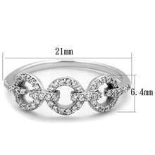 Load image into Gallery viewer, TS400 - Rhodium 925 Sterling Silver Ring with AAA Grade CZ  in Clear