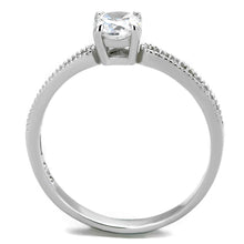 Load image into Gallery viewer, TS401 - Rhodium 925 Sterling Silver Ring with AAA Grade CZ  in Clear