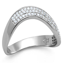 Load image into Gallery viewer, TS402 - Rhodium 925 Sterling Silver Ring with AAA Grade CZ  in Clear