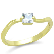 Load image into Gallery viewer, TS407 - Gold 925 Sterling Silver Ring with AAA Grade CZ  in Clear