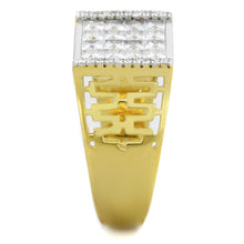 Load image into Gallery viewer, TS412 - Gold+Rhodium 925 Sterling Silver Ring with AAA Grade CZ  in Clear