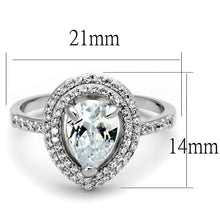 Load image into Gallery viewer, TS414 - Rhodium 925 Sterling Silver Ring with AAA Grade CZ  in Clear