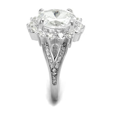 Load image into Gallery viewer, TS415 - Rhodium 925 Sterling Silver Ring with AAA Grade CZ  in Clear