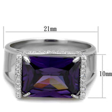 Load image into Gallery viewer, TS417 - Rhodium 925 Sterling Silver Ring with AAA Grade CZ  in Amethyst
