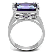 Load image into Gallery viewer, TS417 - Rhodium 925 Sterling Silver Ring with AAA Grade CZ  in Amethyst