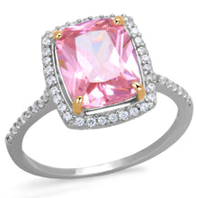Load image into Gallery viewer, TS418 - Rose Gold + Rhodium 925 Sterling Silver Ring with AAA Grade CZ  in Rose