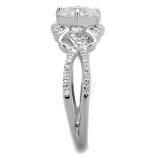 Load image into Gallery viewer, TS421 - Rhodium 925 Sterling Silver Ring with AAA Grade CZ  in Clear