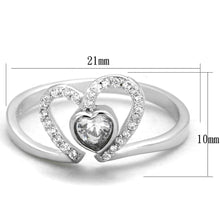 Load image into Gallery viewer, TS422 - Rhodium 925 Sterling Silver Ring with AAA Grade CZ  in Clear