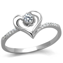 Load image into Gallery viewer, TS425 - Rhodium 925 Sterling Silver Ring with AAA Grade CZ  in Clear