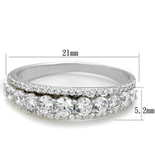 Load image into Gallery viewer, TS429 - Rhodium 925 Sterling Silver Ring with AAA Grade CZ  in Clear