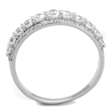 Load image into Gallery viewer, TS429 - Rhodium 925 Sterling Silver Ring with AAA Grade CZ  in Clear