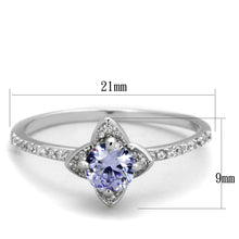 Load image into Gallery viewer, TS432 - Rhodium 925 Sterling Silver Ring with AAA Grade CZ  in Light Amethyst
