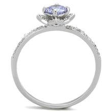 Load image into Gallery viewer, TS432 - Rhodium 925 Sterling Silver Ring with AAA Grade CZ  in Light Amethyst