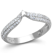 Load image into Gallery viewer, TS433 - Rhodium 925 Sterling Silver Ring with AAA Grade CZ  in Clear