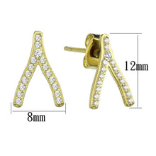 Load image into Gallery viewer, TS443 - Gold 925 Sterling Silver Earrings with AAA Grade CZ  in Clear