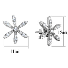 Load image into Gallery viewer, TS444 - Rhodium 925 Sterling Silver Earrings with AAA Grade CZ  in Clear
