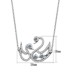 Load image into Gallery viewer, TS447 - Rhodium 925 Sterling Silver Chain Pendant with AAA Grade CZ  in Clear