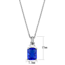 Load image into Gallery viewer, TS449 - Rhodium 925 Sterling Silver Chain Pendant with Synthetic Synthetic Glass in Montana