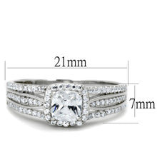 Load image into Gallery viewer, TS454 - Rhodium 925 Sterling Silver Ring with AAA Grade CZ  in Clear
