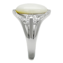 Load image into Gallery viewer, TS456 - Rhodium 925 Sterling Silver Ring with Precious Stone Conch in White