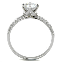 Load image into Gallery viewer, TS458 - Rhodium 925 Sterling Silver Ring with AAA Grade CZ  in Clear